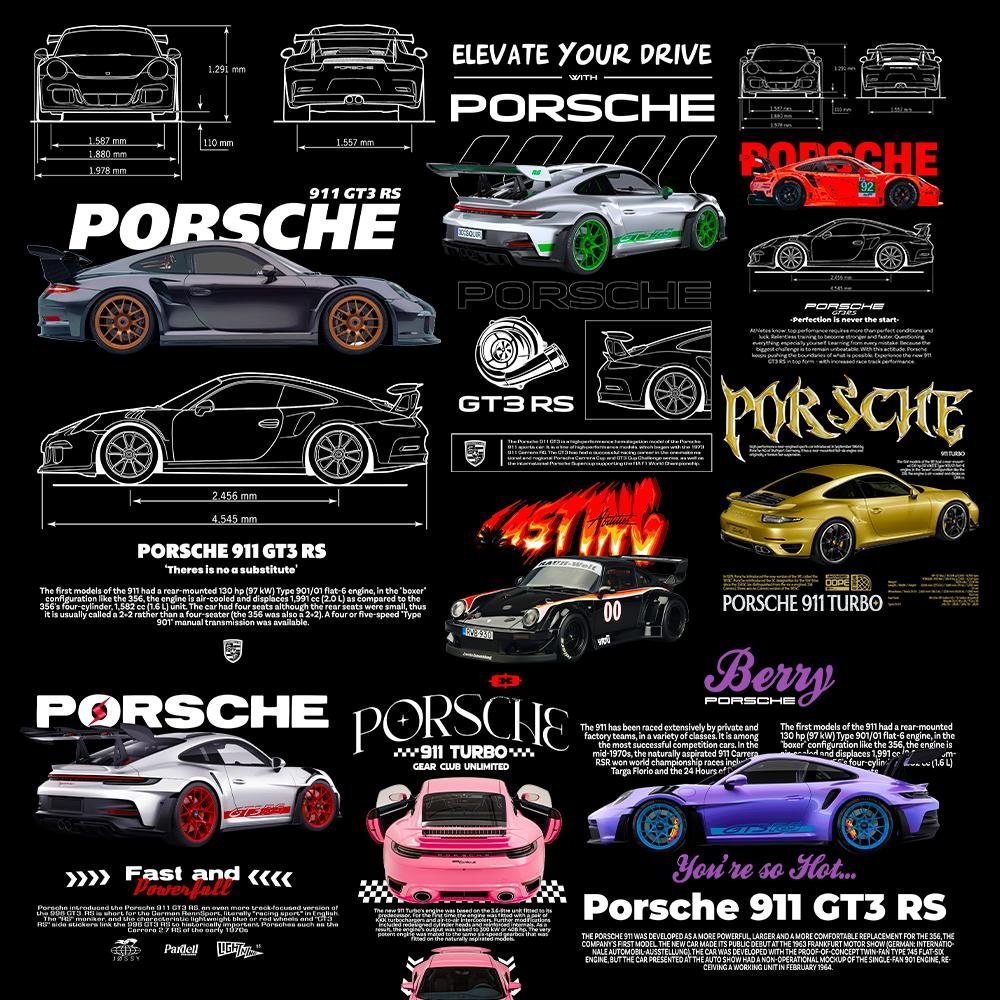 10 PNG PORSCHE Premium Sports Car T-shirt Design preview 3