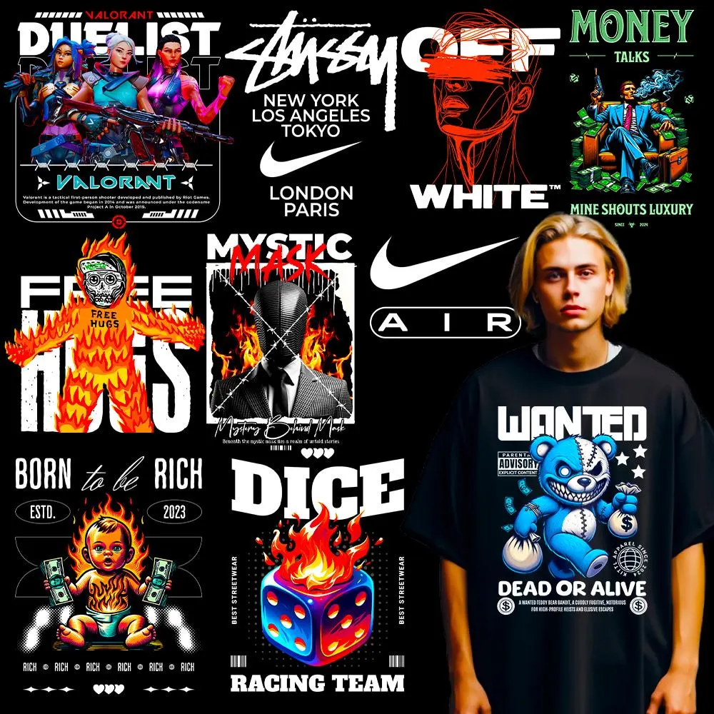 100+ Premium Streetwear T-Shirt Design Bundle V4 preview 3