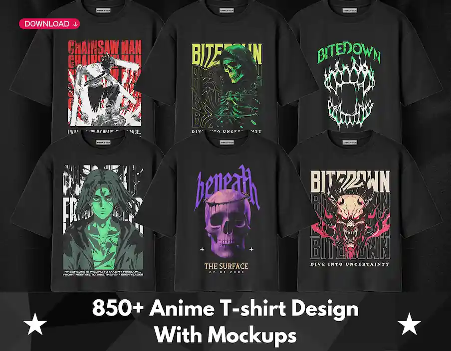 12,500+ Anime Tshirt Design Bundle 2026 — Anime t-shirt design bundle
