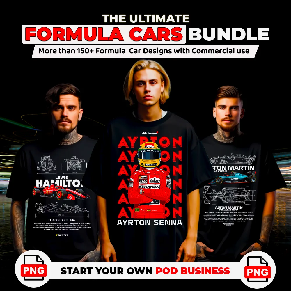 150+ Formula Car Bundle — Car & Bikes t-shirt design bundle