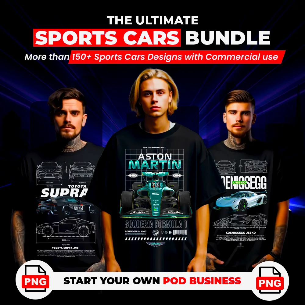150+ High Quality Car Design Bundle v3 — Car & Bikes t-shirt design bundle