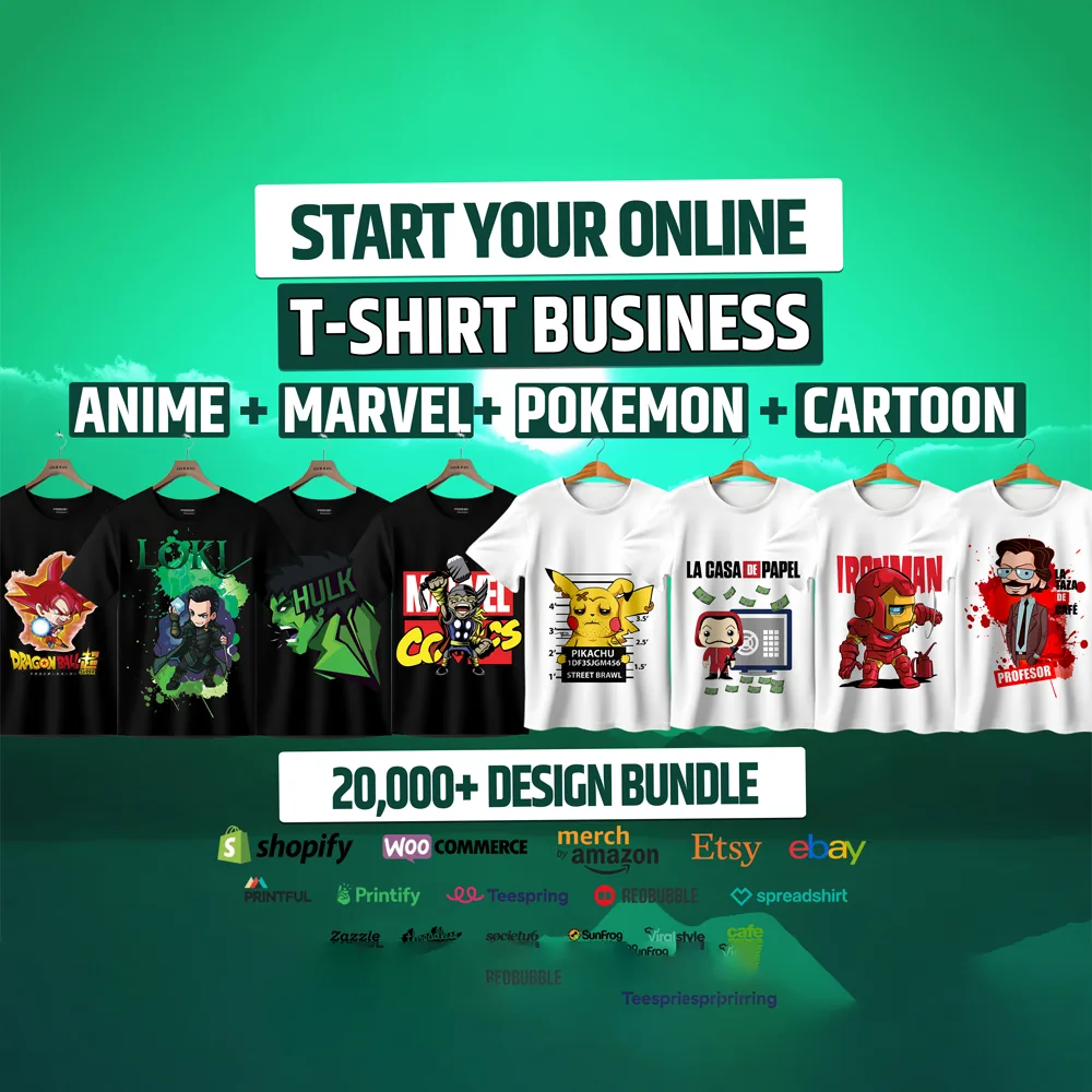 20,000+ Cartoon, Anime, Avenger Tshirt Design Bundle — Anime t-shirt design bundle