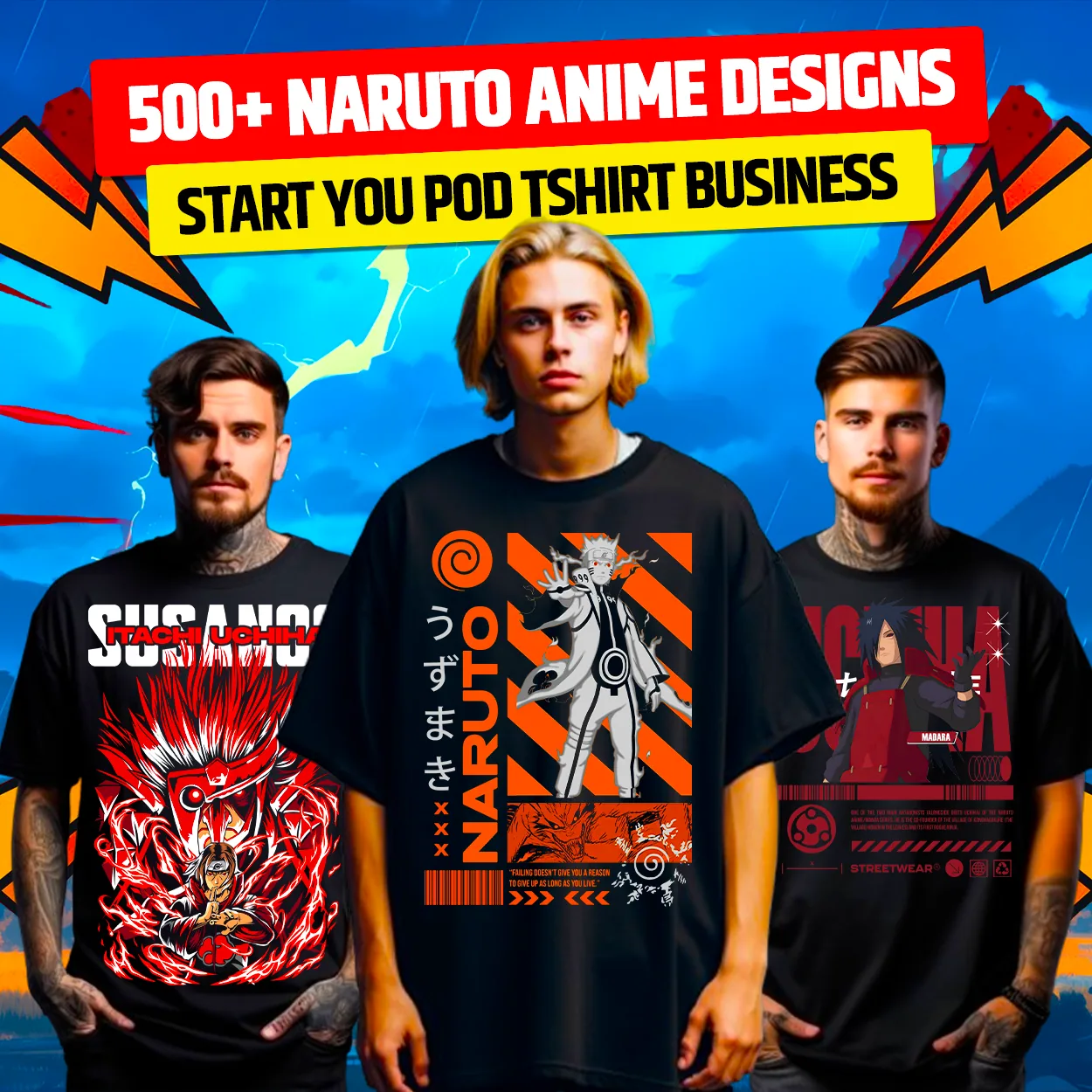 500+ Premium Naruto Anime Bundle — Anime t-shirt design bundle