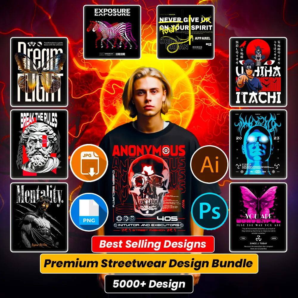 5000+ Ultimate Streetwear Design Bundle — Streetwear t-shirt design bundle