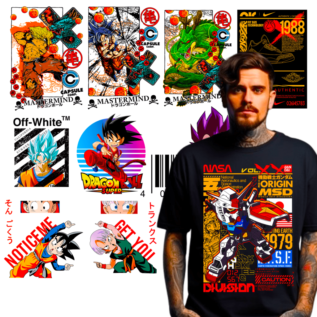 Drazon Ball-Z Tshirt Design Bundle for Tshirt POD Business Demo 2