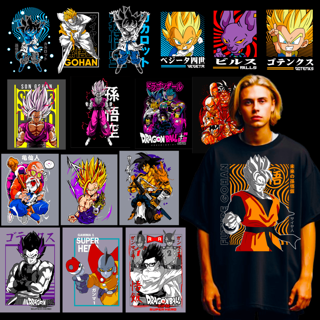 Drazon Ball-Z Tshirt Design Bundle for Tshirt POD Business Demo 5