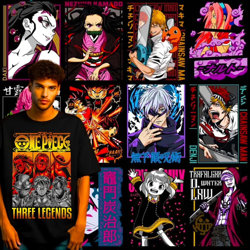 10,000+ Anime T Shirt Design Bundle V2, Colorful Tshirt Designs, TShirt Sublimation Bundle, TShirt Designs For Men & Woman, Digital Download Demo 2