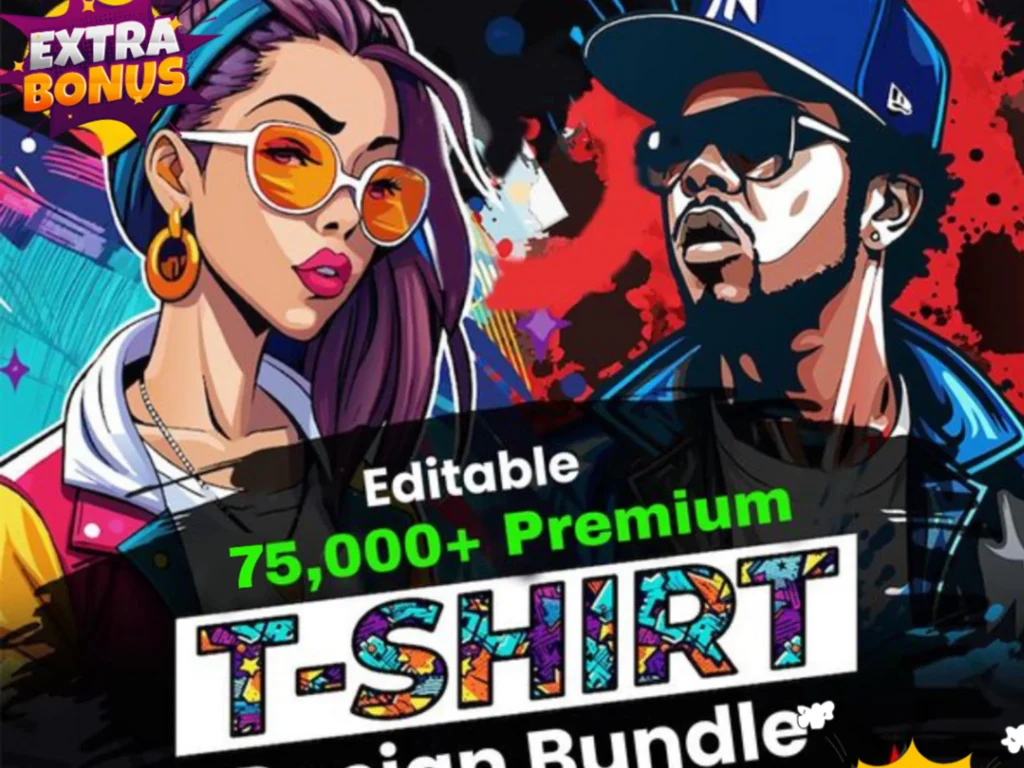 70,000 Urban & Typography T-Shirt Design Print - Premium Casual Style Design Packs, Trendy T-shirt Design Pack, Urban Wear Demo 7