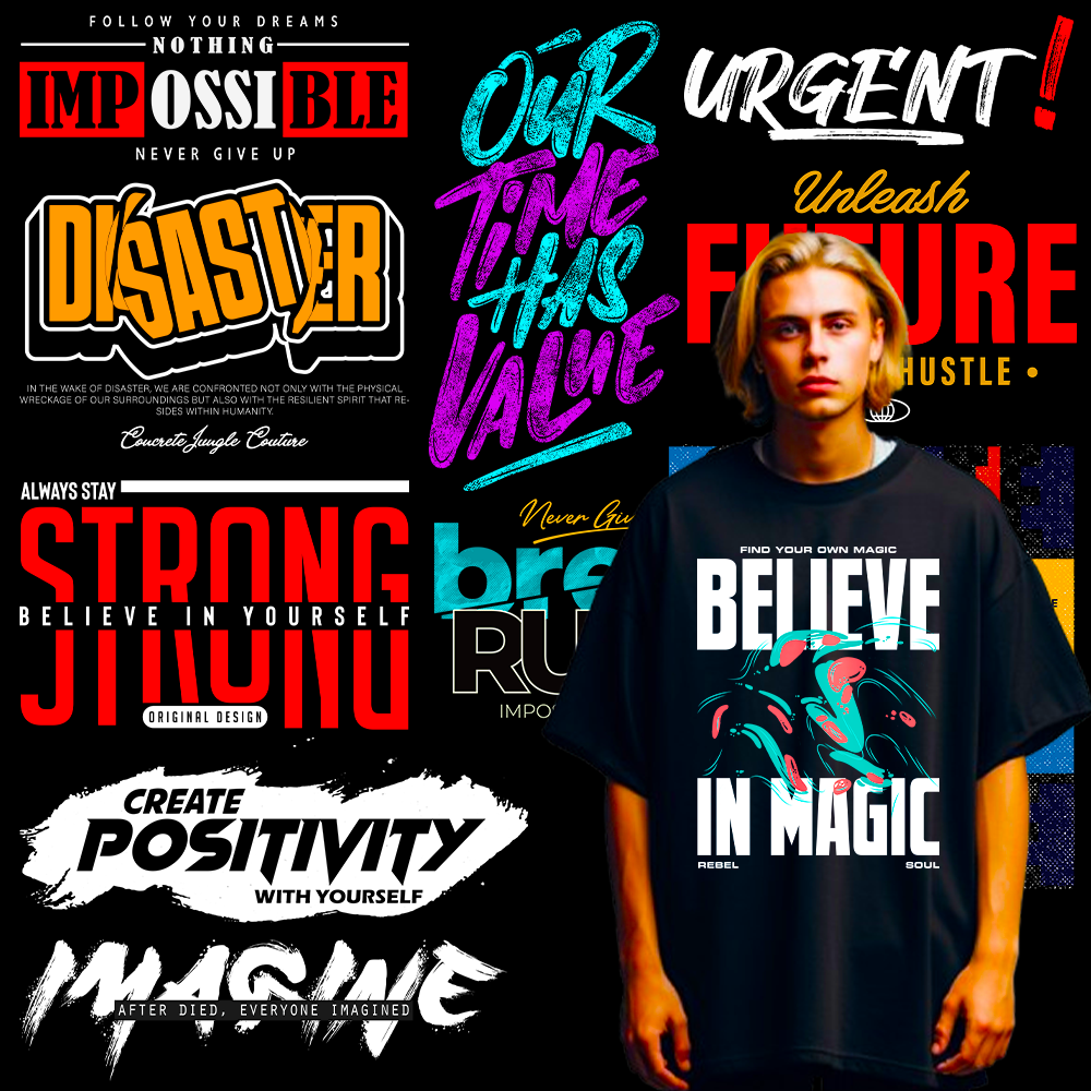 200+ Typography Design Bundle for POD Tshirt Business Demo 1