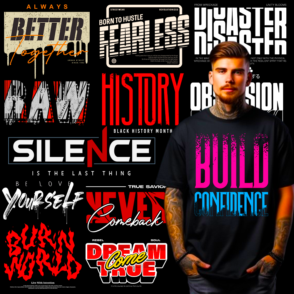 200+ Typography Design Bundle for POD Tshirt Business Demo 2