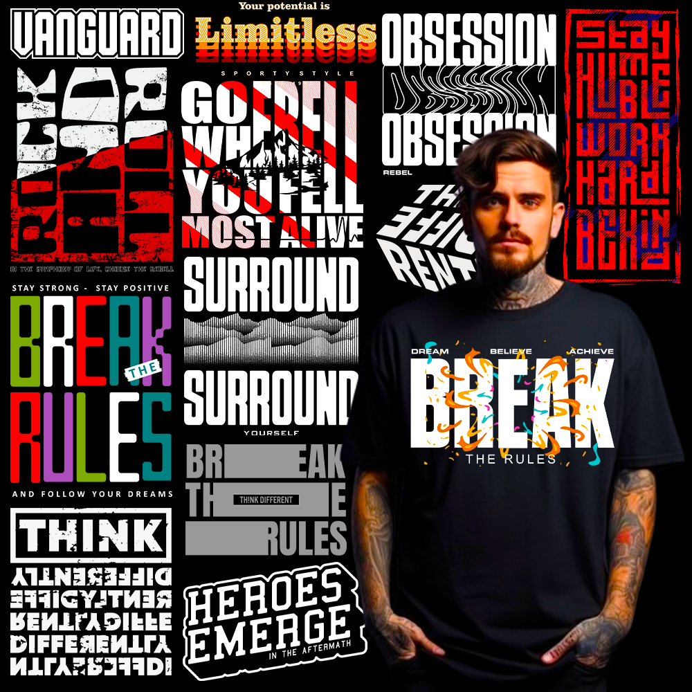 200+ Typography Design Bundle for POD Tshirt Business Demo 3