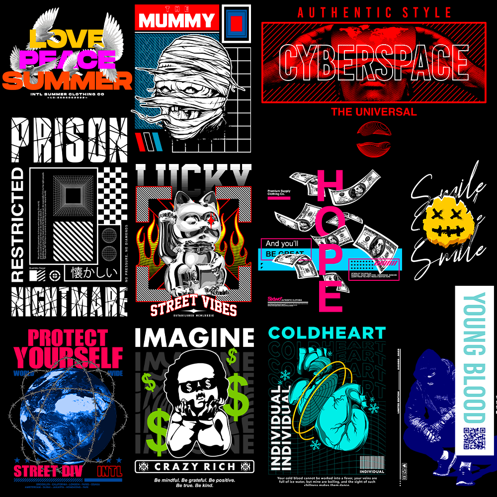 200+ Streetwear Design Bundle for POD Business 5