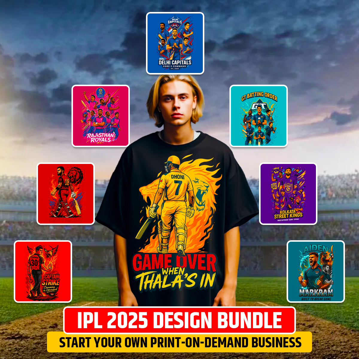 IPL 2025 Tshirt Design Bundle for POD Business Main
