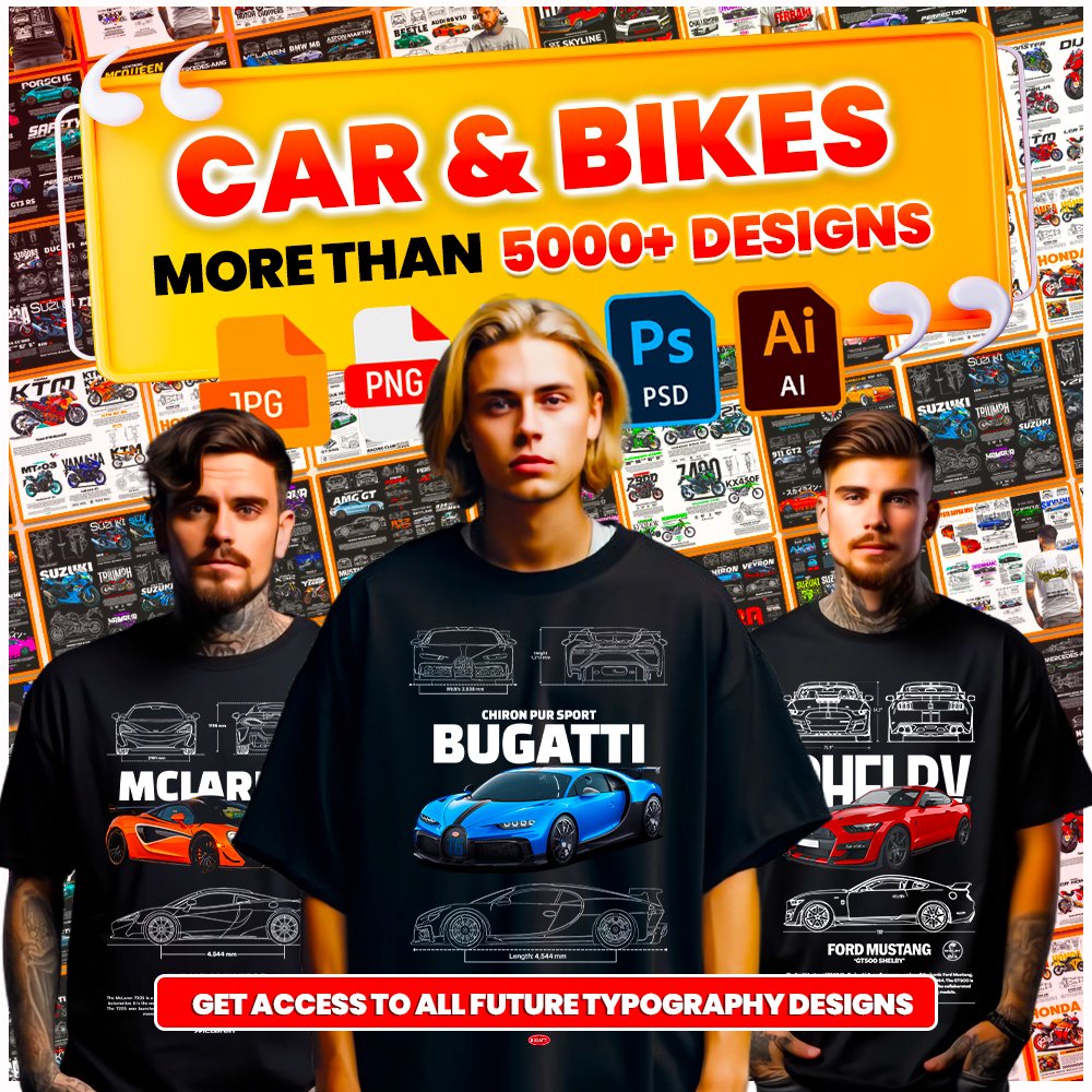 Car & Bike Design Bundle for POD Business