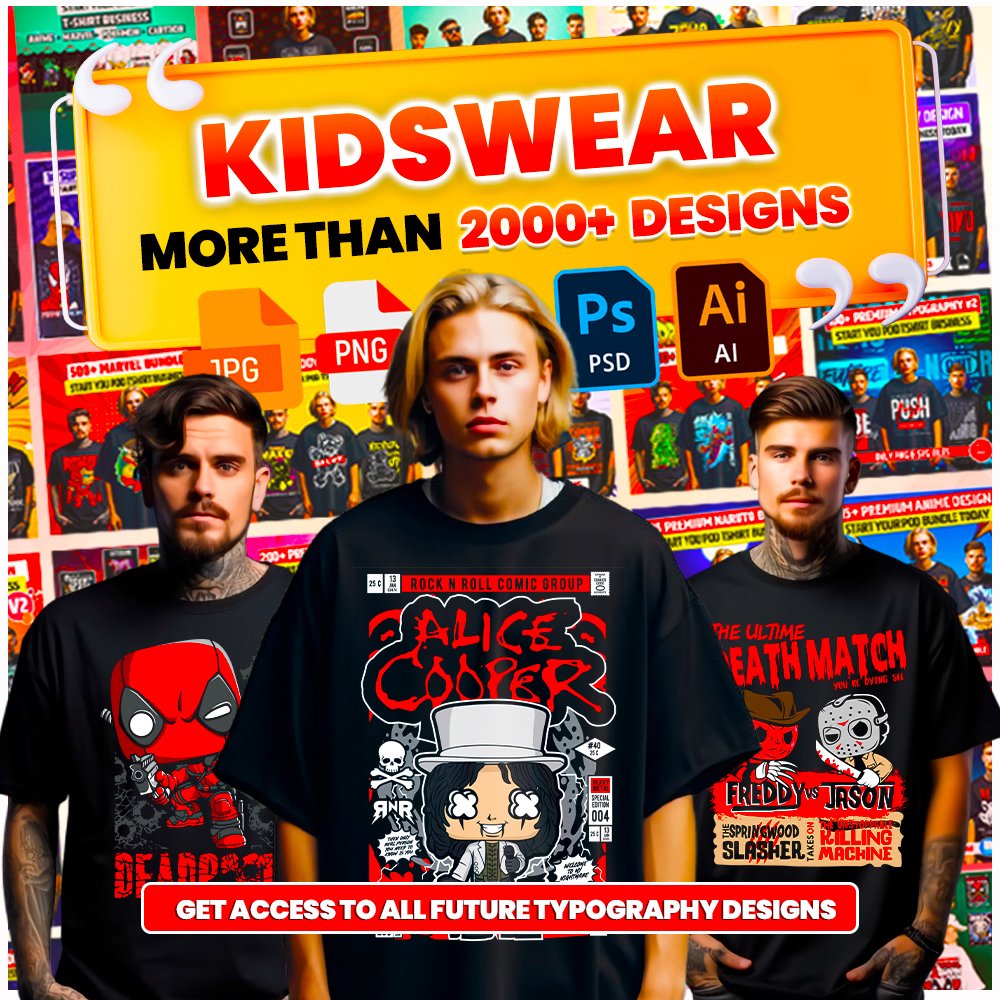 Kidswear Tshirt Design Bundle for POD Business
