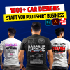 1000+ Car Design Bundle For Your POD Business